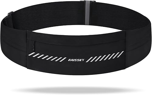 Cinturones delgados para correr para mujeres y hombres, soporte reflectante para teléfono para correr, cinturón de cintura con 3 bolsas, regalos