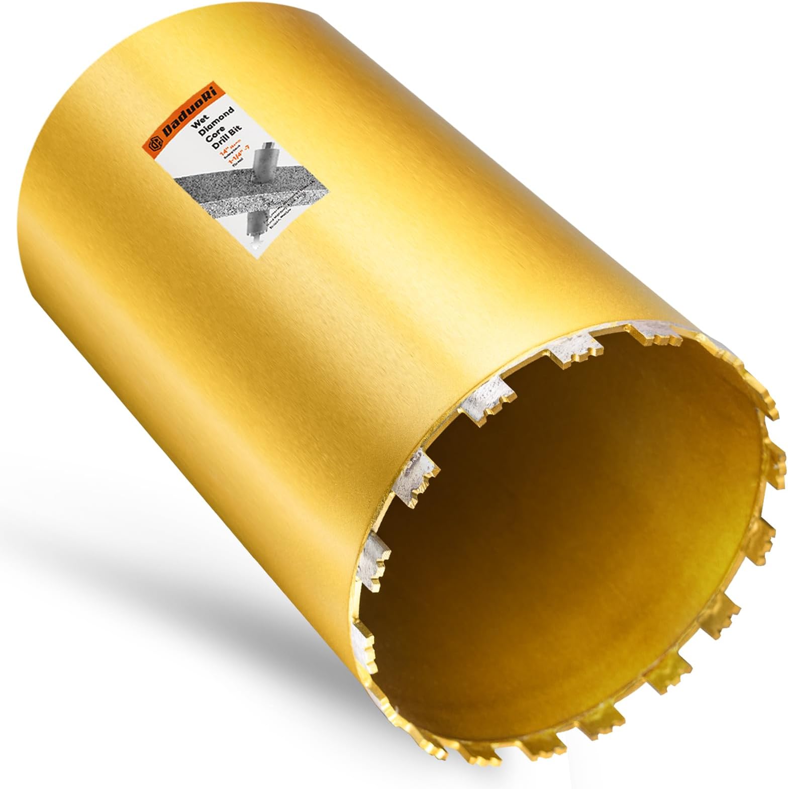 8 Inch Wet Core Drill Bit, 8" Core Bits for Concrete, 1-1/4"-7 Thread, 14" Drilling Depth Diamond Core Drill for Concrete with Rebar, Masonry, Brick Block,Cement, Stucco, Stone (203mm)