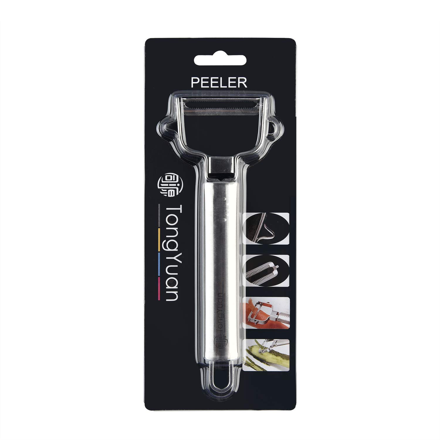 Pelador de zanahorias y patatas, pelador giratorio en forma de Y para verduras y frutas, acero inoxidable multifuncional, ultra afilado, ideal para patatas, manzanas, frutas y verduras de