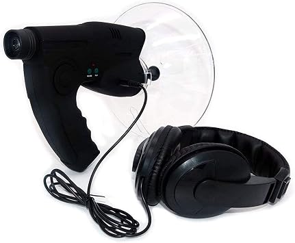 Parabolic Microphone Monocular, Listening Kit with Parabolic Dish, 8 X 20mm Monocular Birds Listening Telescope, for Long Range Listening Device Up Monocular Soun