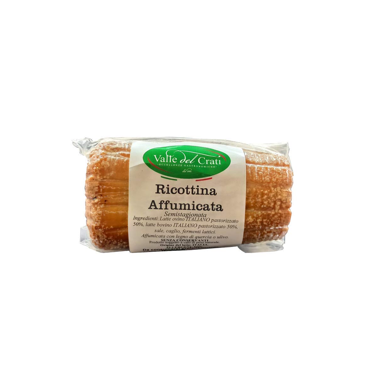 Valle del Crati Ricottina Affumicata Semi Stagionata | Ricotta Calabrese Affumicata con Legno di Quercia e Ulivo | Formaggio Affumicato Stagionato | 3 Ricottine da 200 gr cadauna