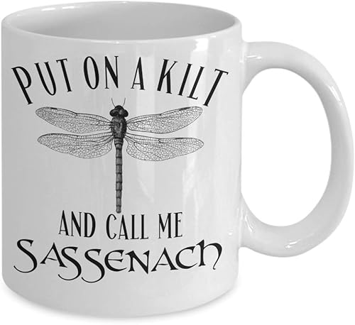 Miniatura 9 de Ashton Books-n-Things Put On a Kilt and Call Me - Taza de café de cerámica blanca inspirada en Outlander de 15 onzas para mujeres, hombres, él, su