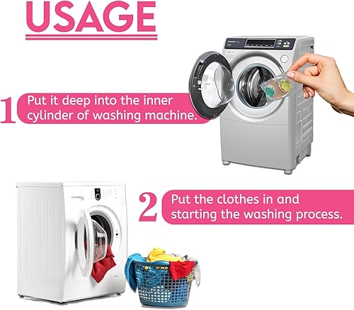 Miniatura 5 de WBM Home Cápsulas de lavandería 5 en 1, total de 24 unidades, alta eficiencia (HE), ultra concentrado con potente tecnología de levantador de