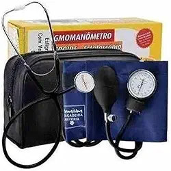Esfigmomanômetro Medidor De Pressão + Estetoscópio + Estojo