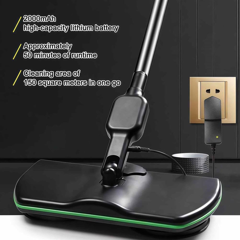 Limpiador eléctrico inalámbrico recargable para suelos con mopa giratoria para barrer, lavar y pulir