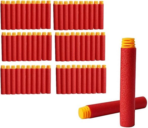 Yosoo Esponja recargable de 2.8 x 0.5 in, cabeza de torre EVA, balas suaves para NERF N-Strike Elite Blaster (100 piezas)