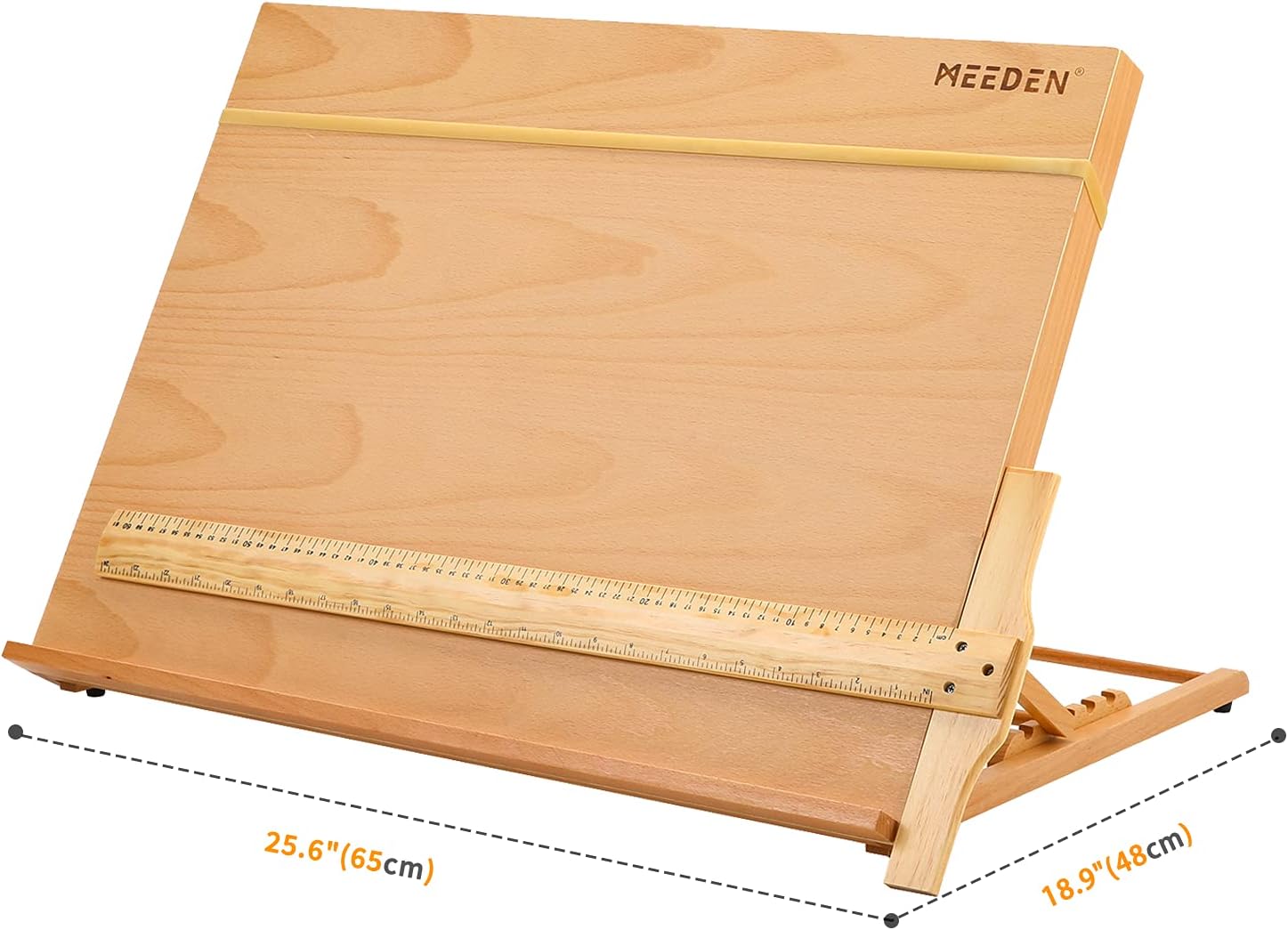 MEEDEN Artist Large Drawing & Sketching Board, Portable & Adjustable Solid Beech Wood Sketchboard for Students, Beginners & Artist- Wood Desktop/Tabletop Easel,19" x 25.5" (A2)