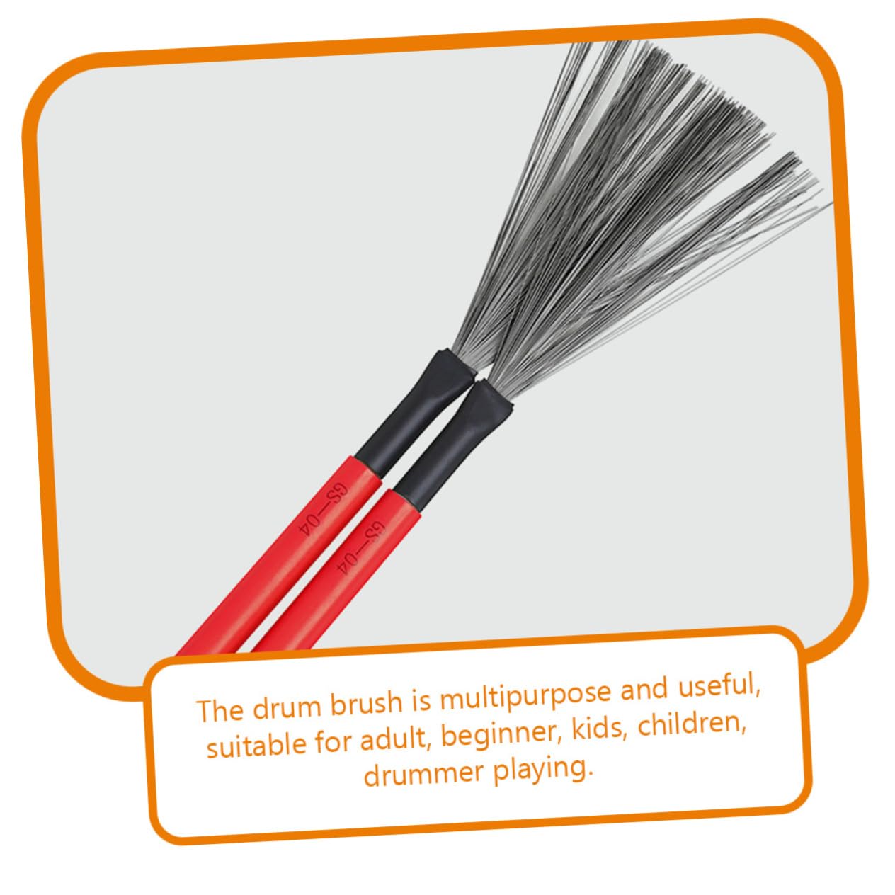 BESTonZON Drum Brush Kit 2 Pairs Maple Handle Drum Brushes for Boys and Girls Students Adults