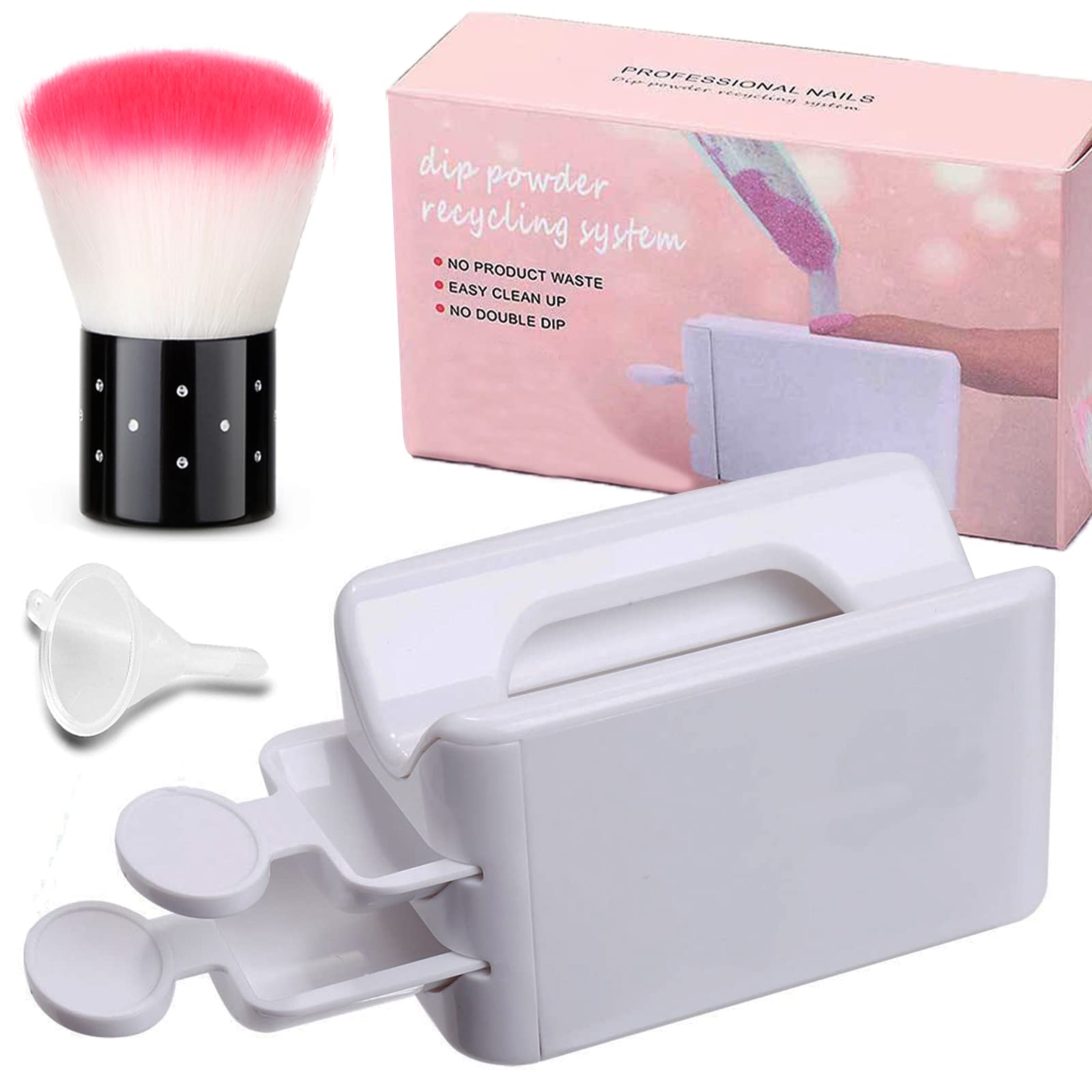 Dip Powder Recycling Tray System Nail Dip Tray Nail Powder Container, Portable Nail Dipping Powder Storage Box for French DIY Nail Art Manicure Molding Case Container Tool