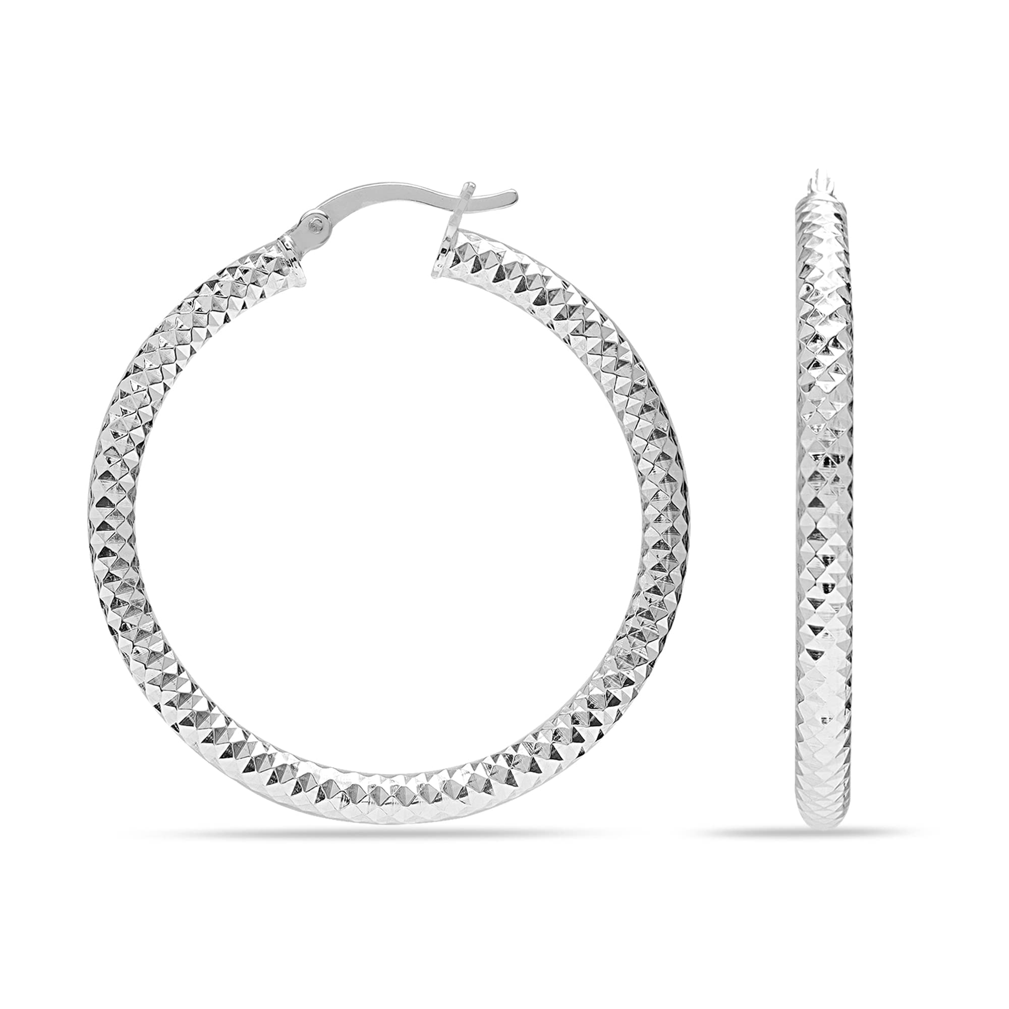 See full amazon price history chart for LeCalla 925 Sterling Silver BIS Hallmarked Classic Diamond Cut Click Top Large Hoop Earrings for Women and Girls 40MM LeCalla 925 Sterling Silver BIS Hallmarked Classic Diamond Cut Click Top Large Hoop Earrings for Women and Girls 40MM (B0BS672VFW) Amazon Price History, Amazon Price Tracker