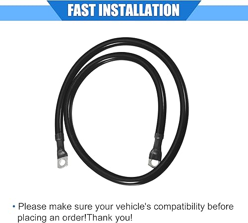 Miniatura 7 de VekAuto Cable de batería, calibre 2 AWG, 35.4 in, cable de batería universal para automóvil, camión, RV, cobre duradero, negro con terminales SC