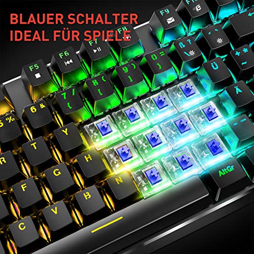 havit Mechanische Tastatur Maus RGB Mauspad Combo Blaue Schalter Kabelgebundene Gaming Tastaturen mit Abnehmbarer Handballenauflage, programmierbarer Maus für PC Computer Desktop - Image 4