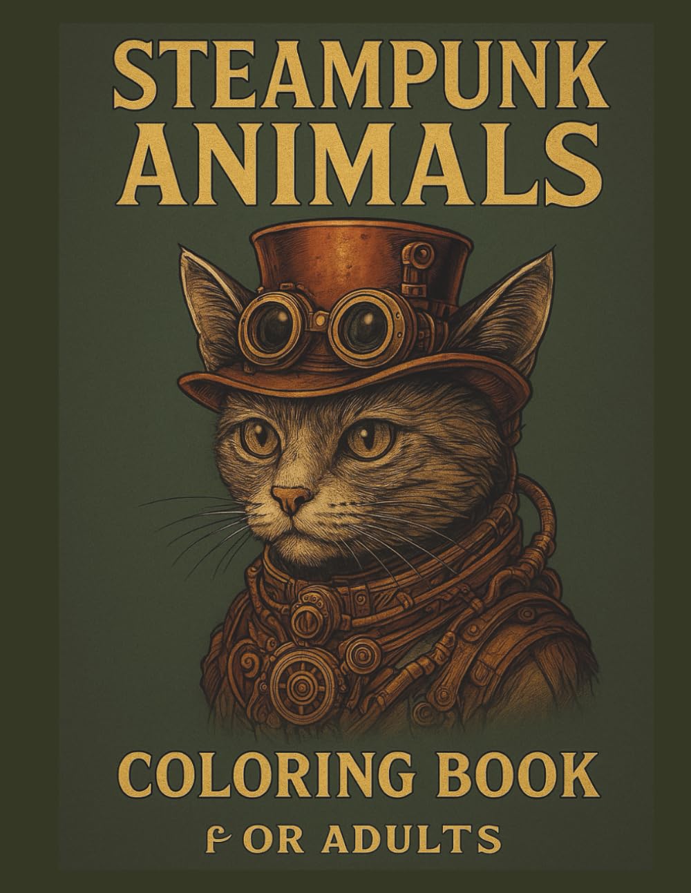 Mechanical Beasts Coloring Book for Adults: 100 Single-Sided Steampunk Animal Art with Gears, Clocks & Victorian Machinery for Relaxation and Creative Mindfulness