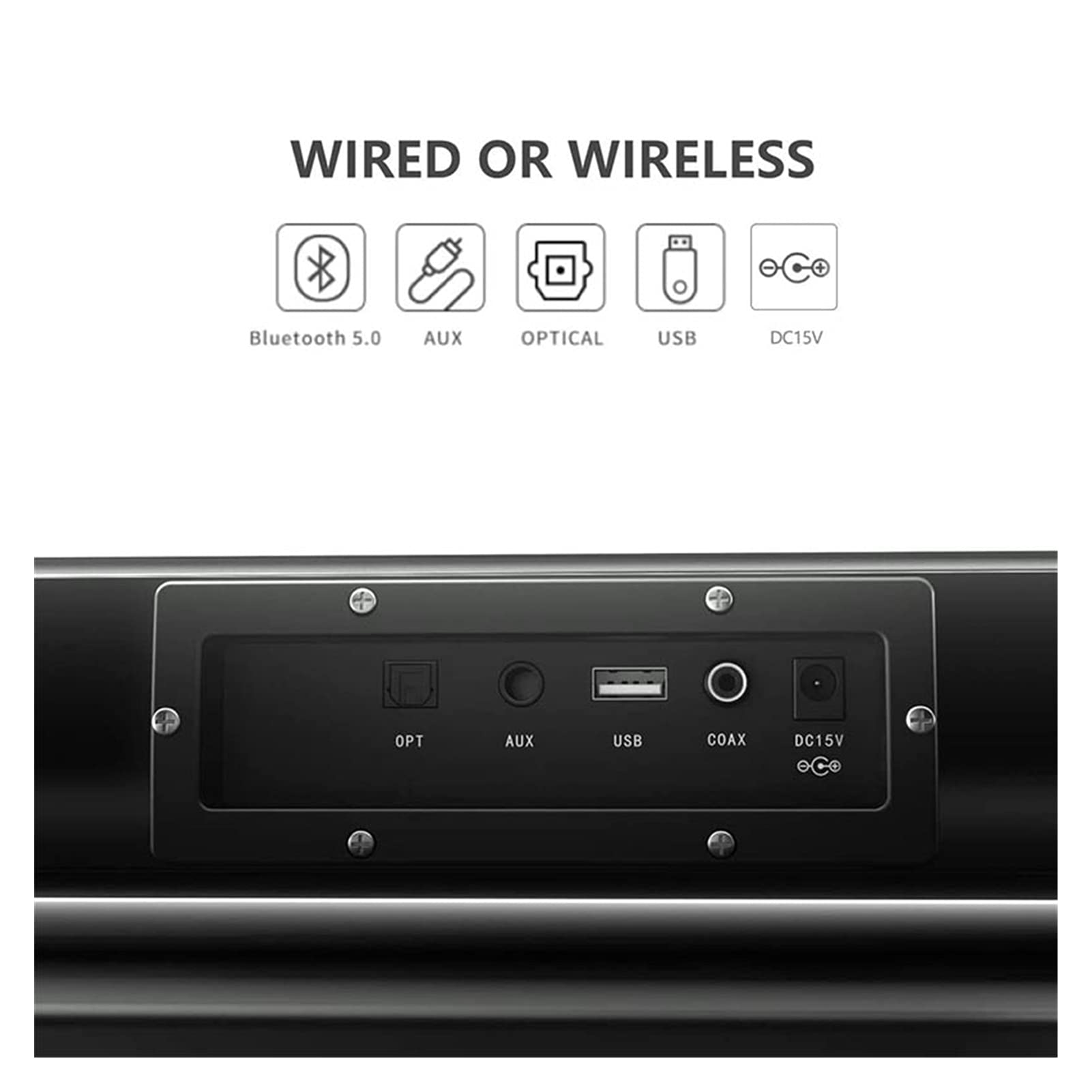 40w 87cm TELEVISOR Barra de sonido Bluetooth Wireless Bluetooth Home Theatre Systems Sound Bar Subwoofer Sound Bar con el teatro inalámbrico remoto