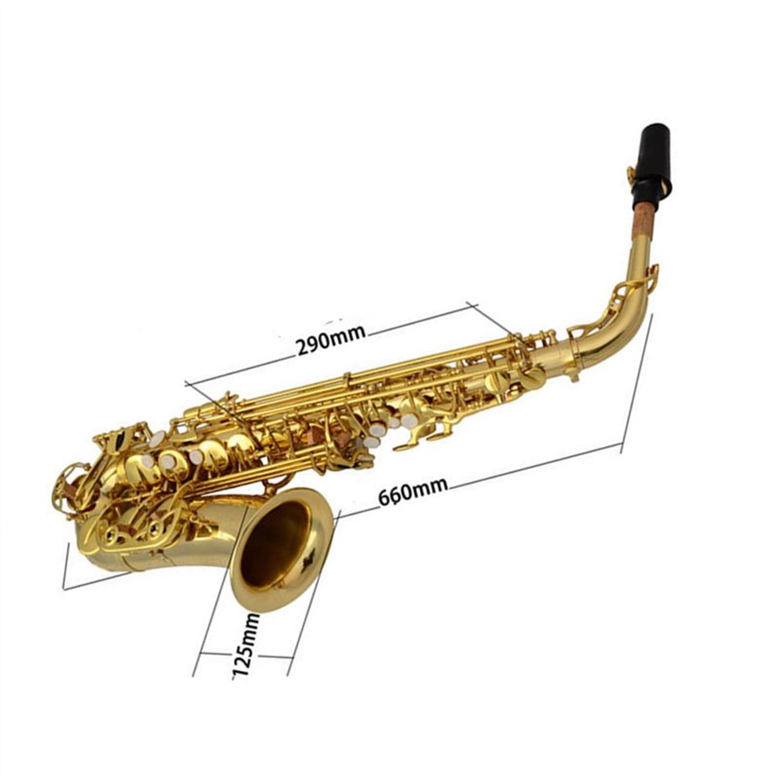 Sax Studente Sassofono Contralto Professionale in Mi Bemolle Sassofono Laccato Oro con Accessori per Sax