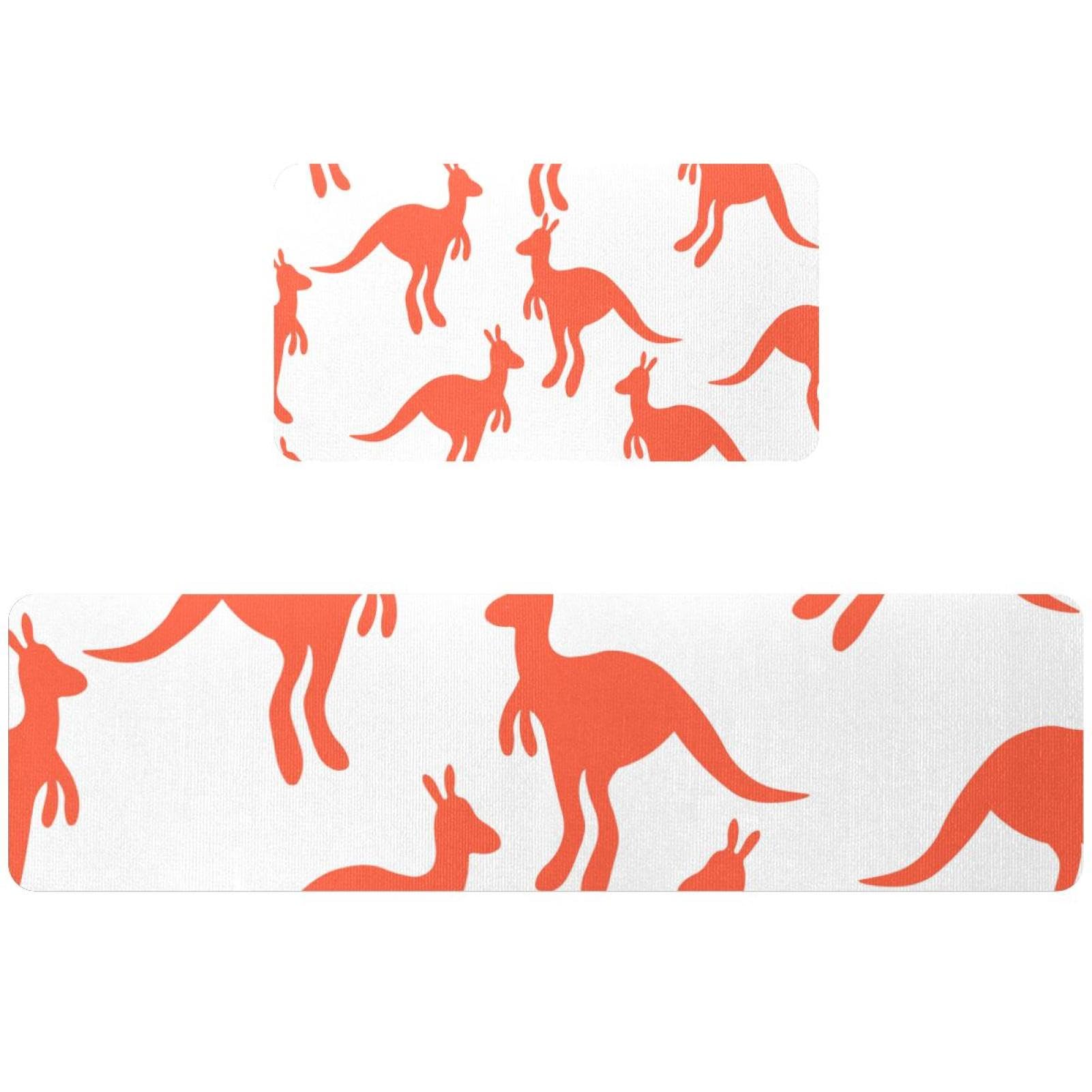 Tapete de cocina de 2 piezas con diseño de canguro lavable y absorbente