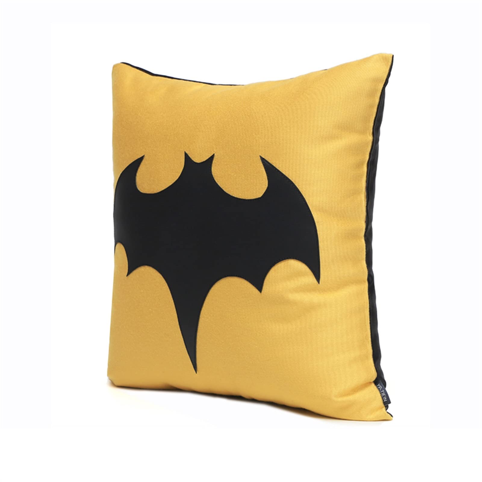Children's Room Bat Pattern Decorative Pillow Covers Yellow And Black Pillowcases With Filling Square Leather Throw Cushion Cover Home Decor For Sofa Car Bedroom 18x18 Inch 424