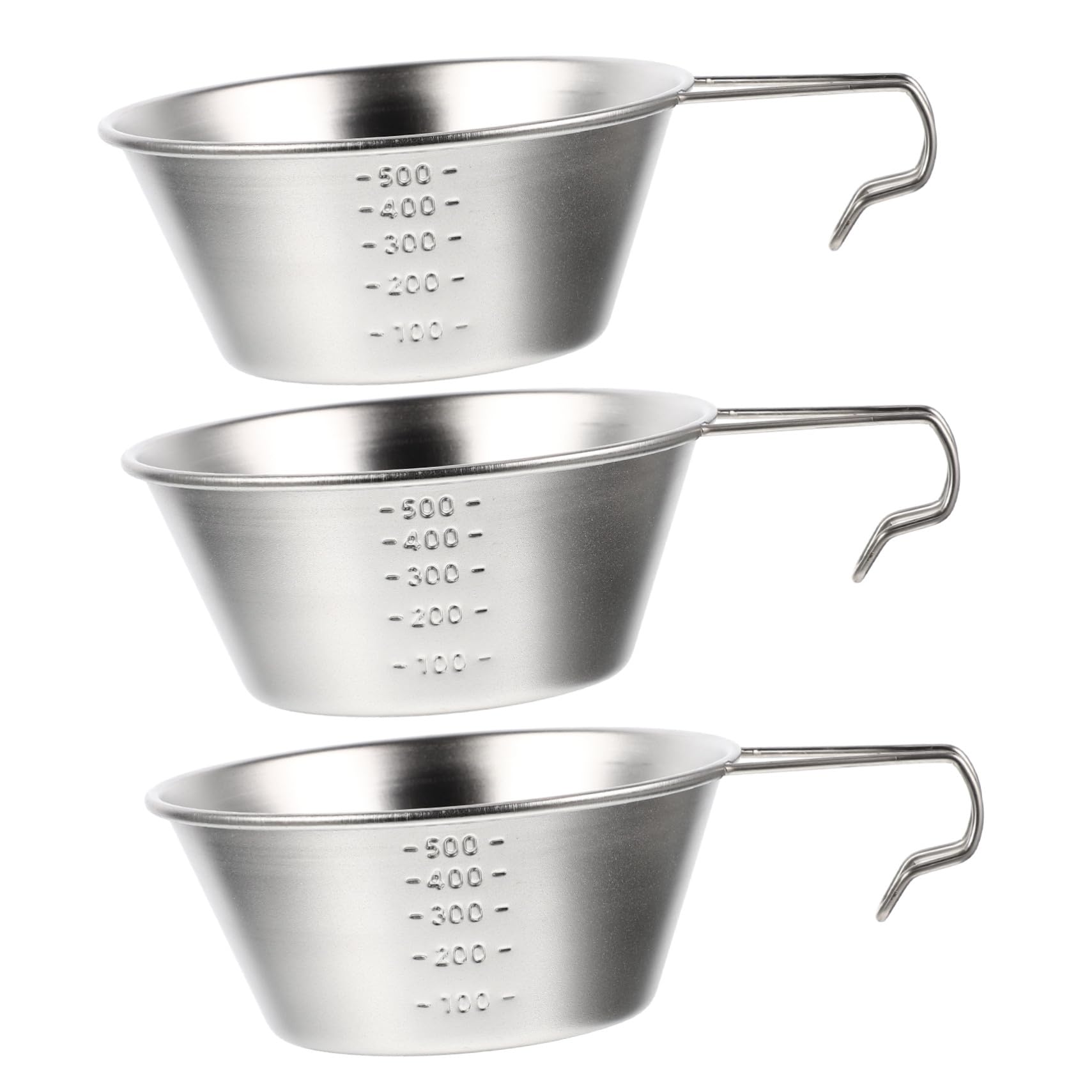 UPKOCH 3stücke Edelstahlbecher für Campingausflüge Robust und Langlebig Leicht zu Reinigen Vielseitig Einsetzbar für Outdoor-aktivitäten und Grillabende