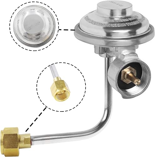 Miniatura 4 de MENSI Regulador de propano universal de eliminación de 1 libra con accesorios hembra giratorios de 38 pulgadas, convierte el regulador de tanque de