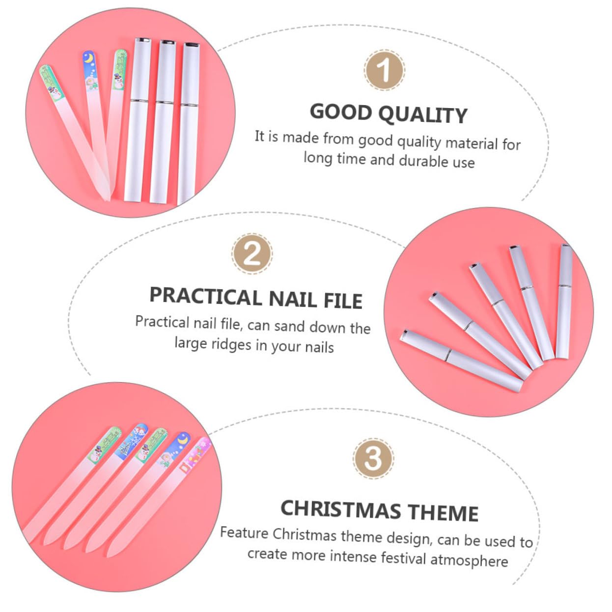 FRCOLOR 20stücke Teiliges Weihnachts-nagelfeilen Tragbare Maniküre-werkzeuge Für Nagelkunst Und Pflege Als Für Und Mädchen