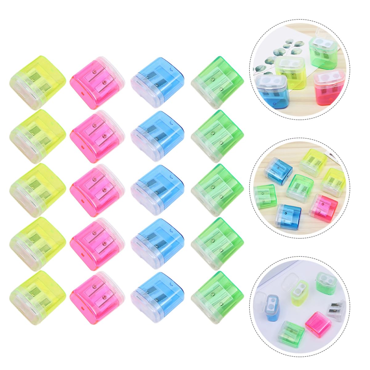 STOBOK 48 Pièces Taille-crayons Portables Légers Fournitures de Bureau Écolier pour Étudiants et Garçon et Filles