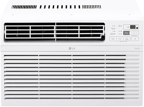 Vista 77 de LG Aire acondicionado de ventana de 10000 BTU [2023] Control remoto con aplicación WiFi, filtro ultra silencioso, lavable, enfría 450 pies cuadrados