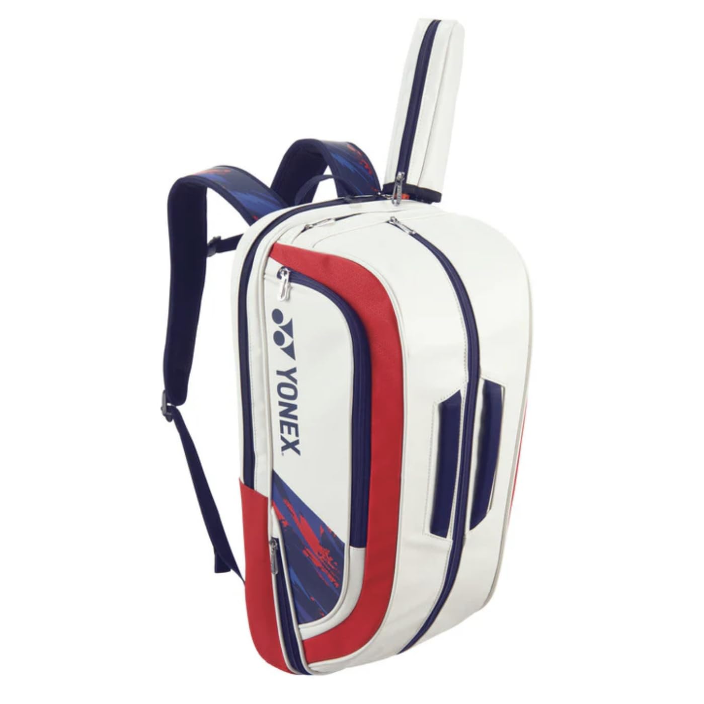 YONEX BA02312EX Expert Badminton/Tennis/Squash Borsa Zaino in Pelle Capacità 3 Racchette con Scomparto Scarpa
