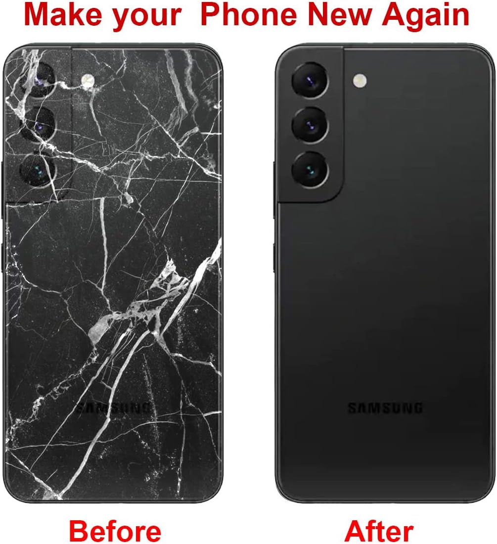 Rear Back Glass Replacement for Samsung Galaxy S22 6.1 inches 5G with Reparing Toolkit and Pre-Installed Adhesive (Phantom Black)