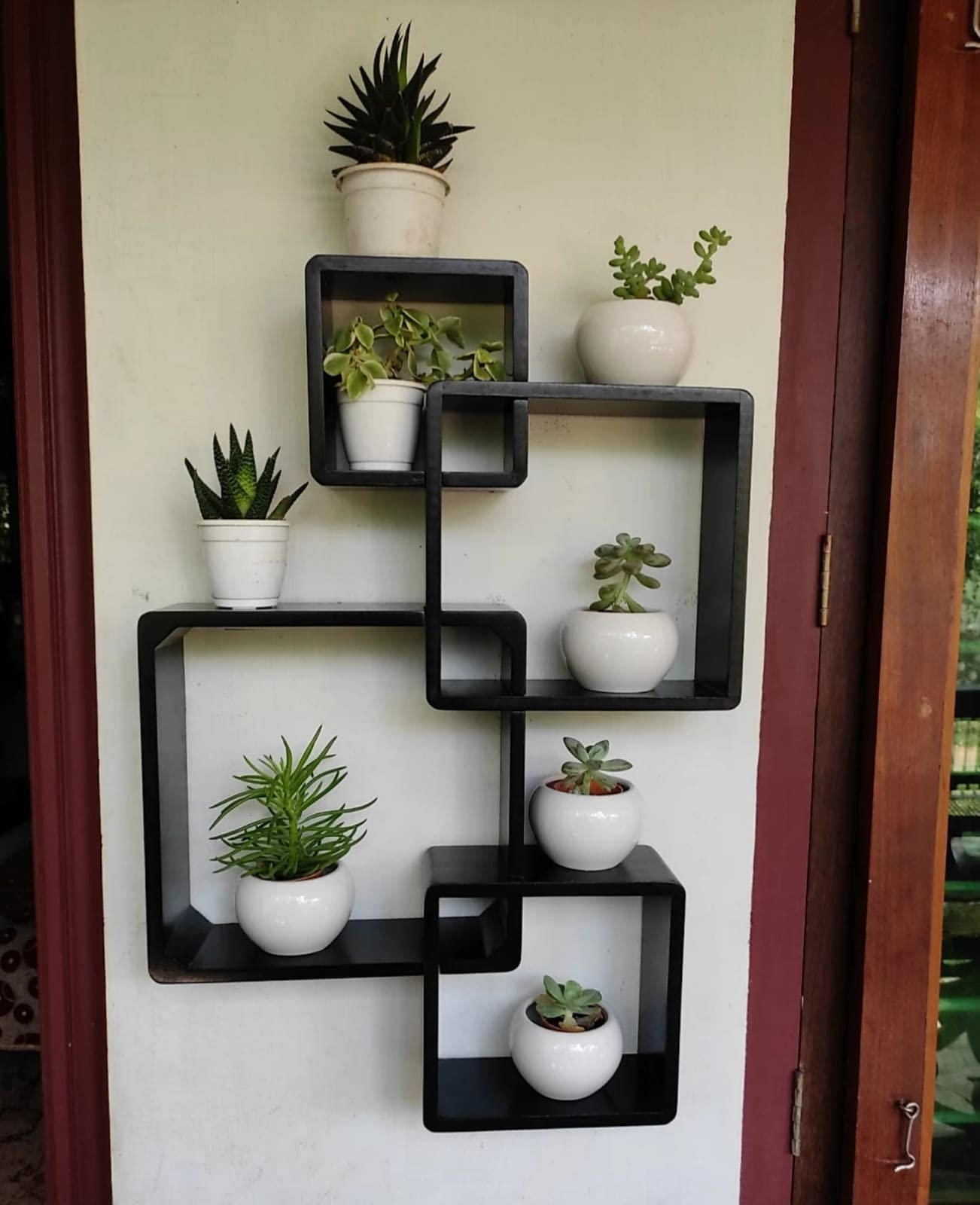 Yasar Handicrafts Design Wall Shelf intersecting Wooden Wall Rack Stand for Living Room, Home Decor Items Beautiful Wooden Decorative Floating Wall Shelves YH57