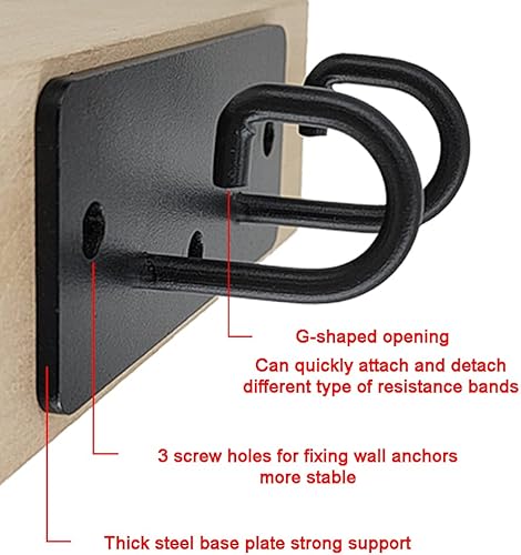 Miniatura 4 de Wpbhk 2 anclajes de pared de banda de resistencia clip de montaje en pared gancho montado en el techo para correas de peso corporal entrenamiento de