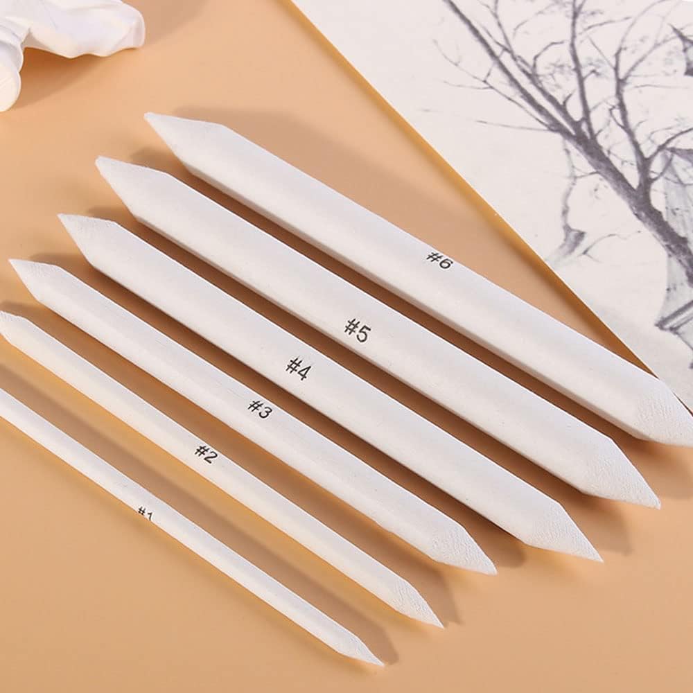Blending Stumps Pack – 6pcs Paper Art Blenders for Sketching & Shading, Essential Drawing Tools for Artists & Students - C...