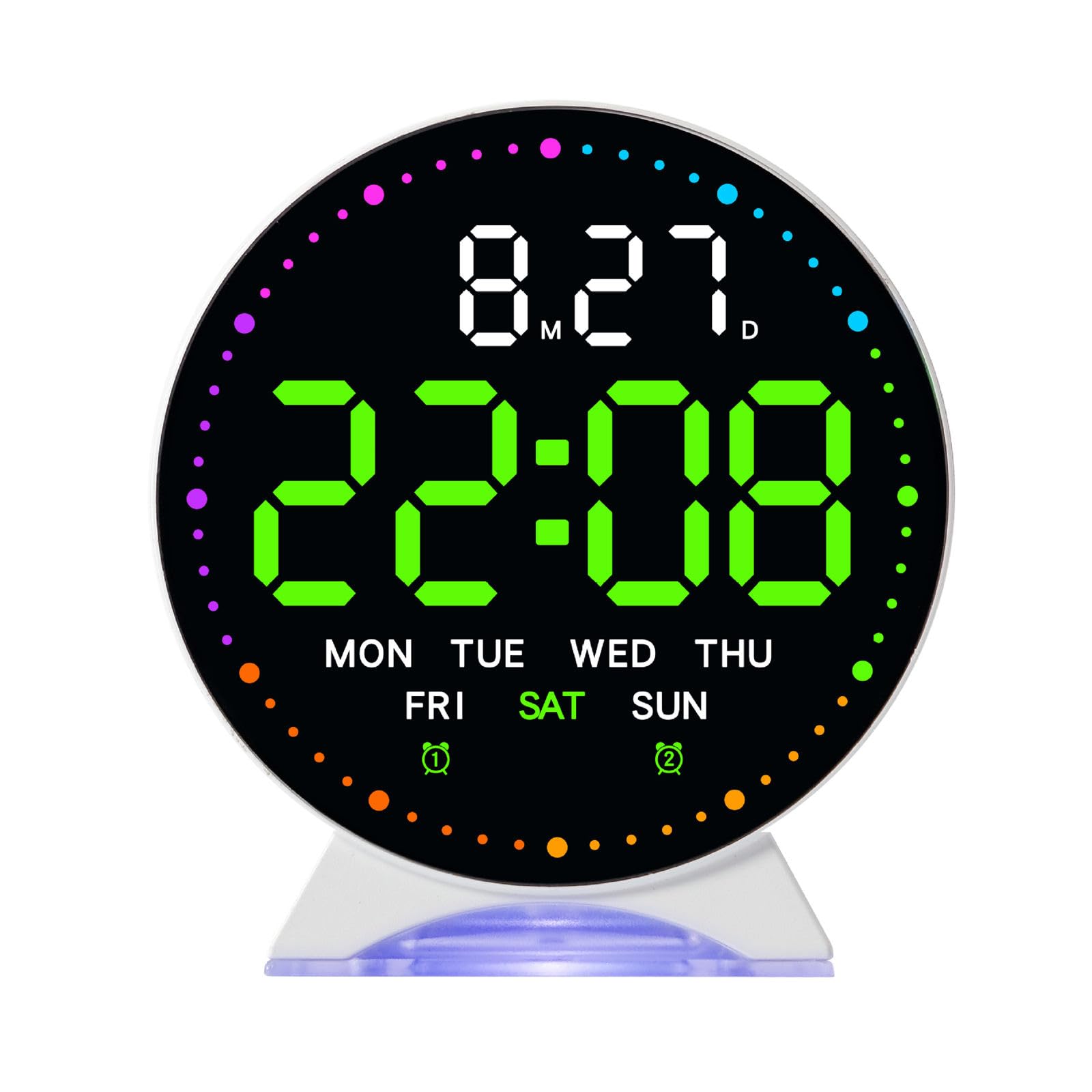 HDOYTXXM Digital Alarm Clock Bedroom Desk with Day of Week Temperature Loud for Bedside Table LED Digitals Clocks Digital Night Light Digitals Alarms