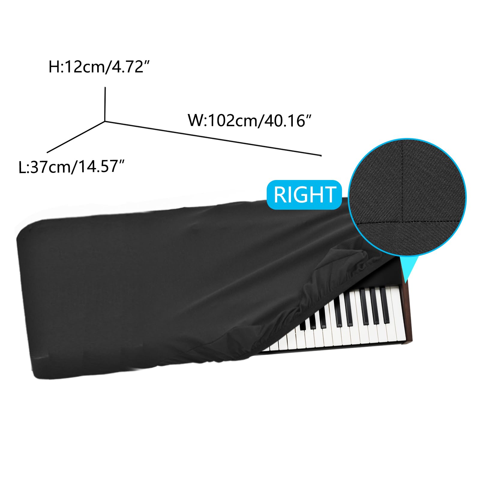 Musiin 61 keys piano keyboard dust cover, compatible with KORG Pa5X 61key, Pa300, Pa600, Pa700 - Image 2