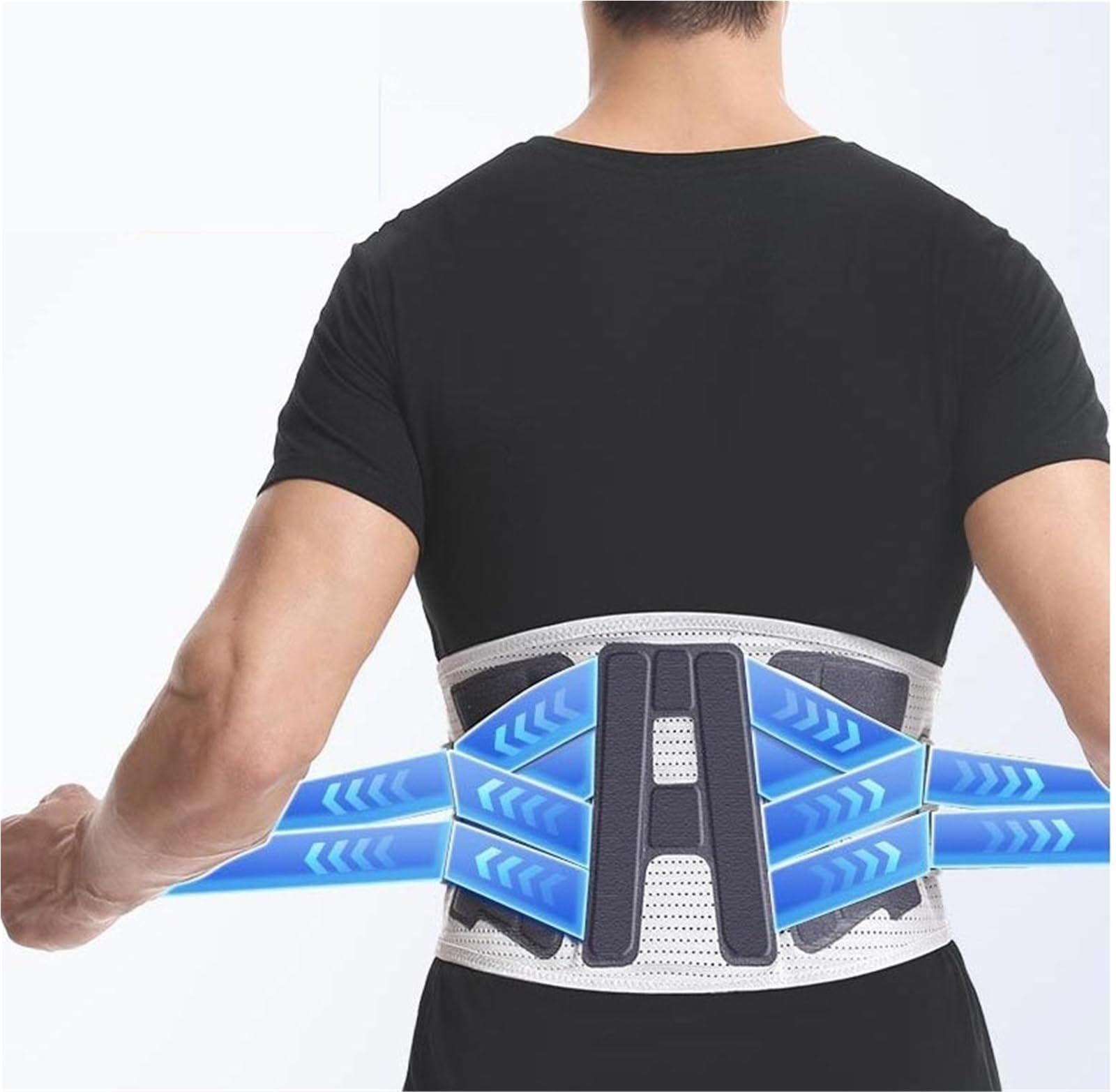 Bauchweggürtel Stretch Hose Rückenbandage, Dehnbarer Lendenwirbelstützgürtel For Männer Und Frauen Mit Aufblasbarem Rückenkissen Bauchweg Mieder