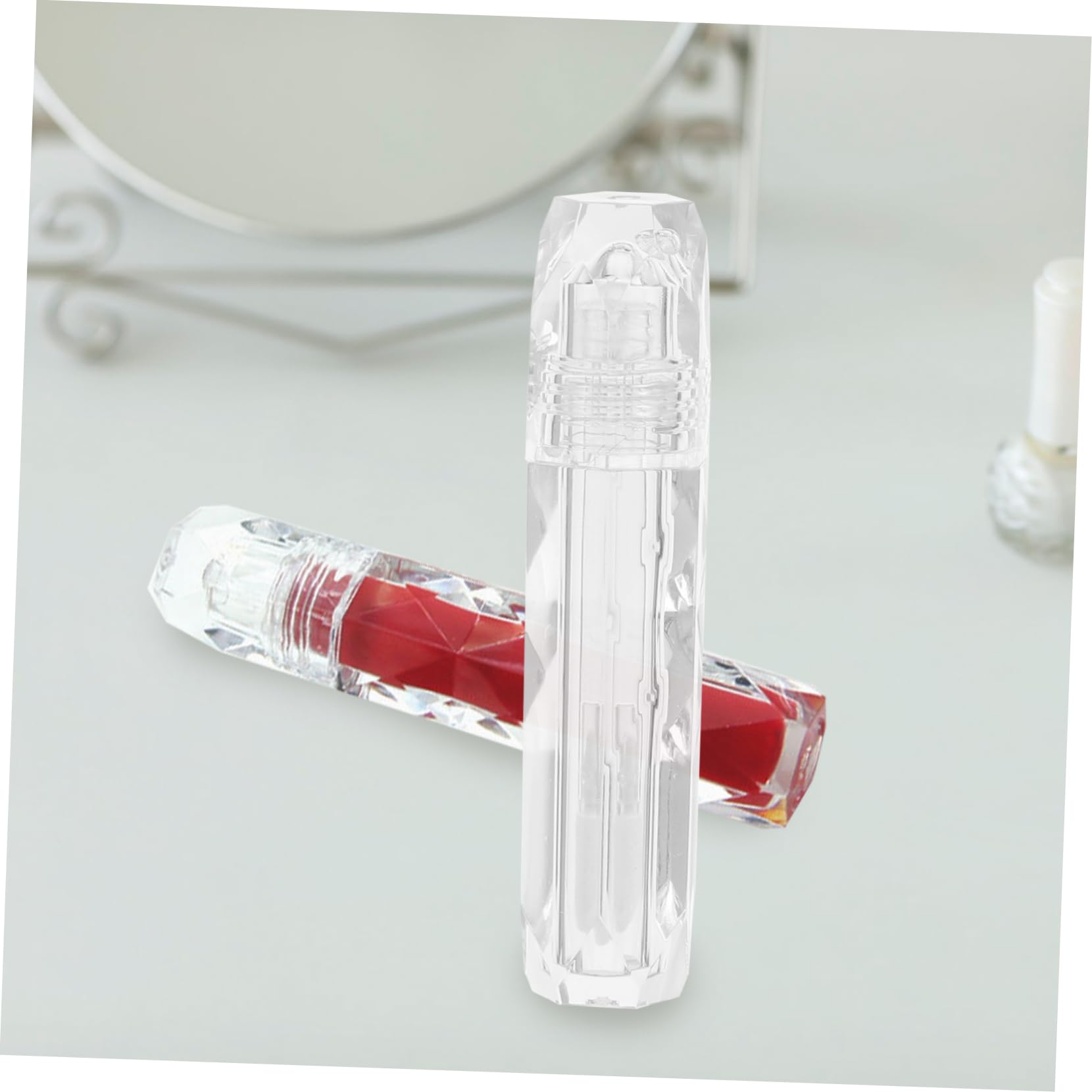 3 Series Labial Transparentes De Recipientes Vacíos Rellenables Para Labial De Gloss 6 Piezas X 3