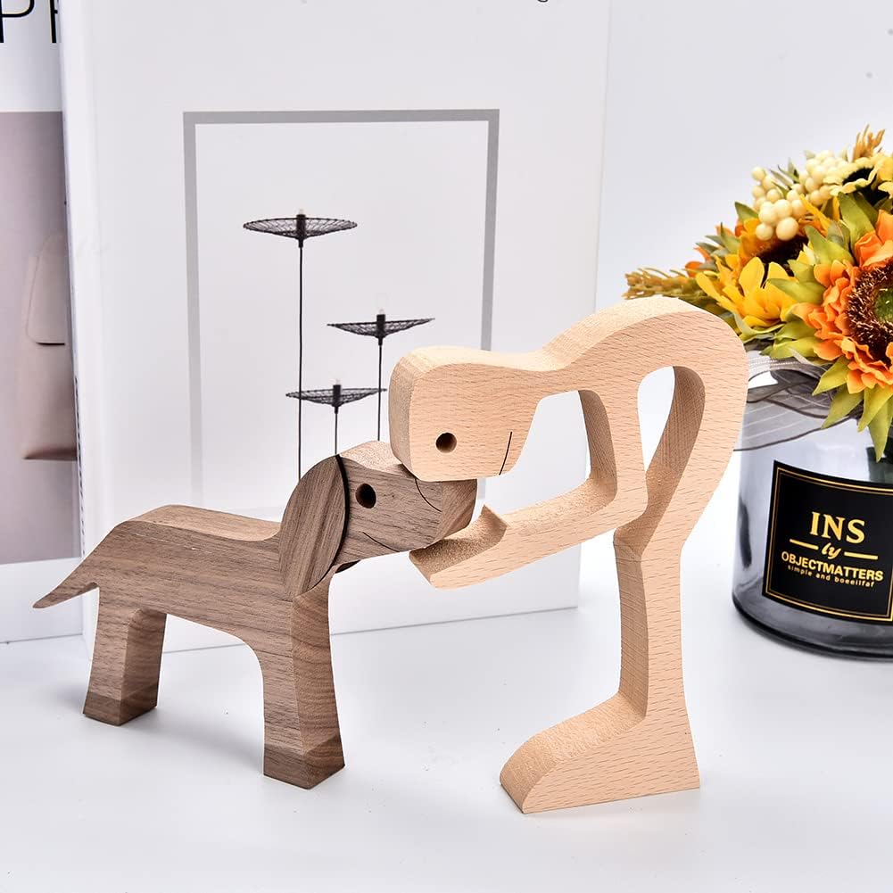 BOBO BIRD Wooden Dog Cat Family Statue - Image 4
