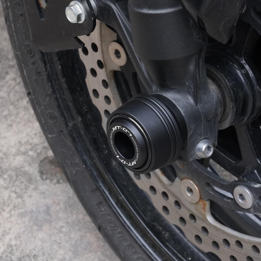 Für Yamaha MT07 MT-07 MT 07 FZ07 2014-2020 2021 2022 2023 2024 Motorrad Gabel Vorder- und Hinterradachse Slider Crash Schutzpad Zubehör (Schwarz)