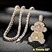 Mens Hip Hop Iced Out Chain Necklaces Silver Gold Monkey | Bear | Lion Pendant Chains Bling Rapper Jewelry (Gold Monkey, Rope Chain)