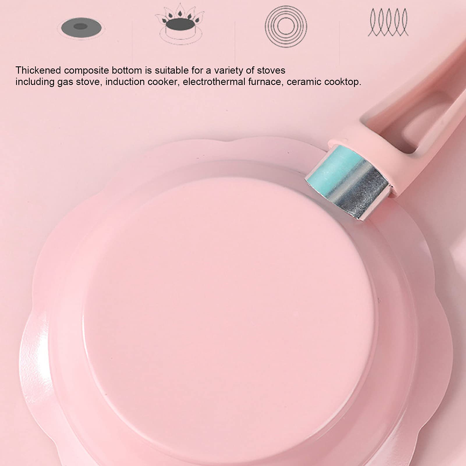 Set di Pentole per Zuppa di Latte, Padella Antiaderente in Alluminio per la Cottura di Alimenti per Bambini, 2 unità, Colore Rosa