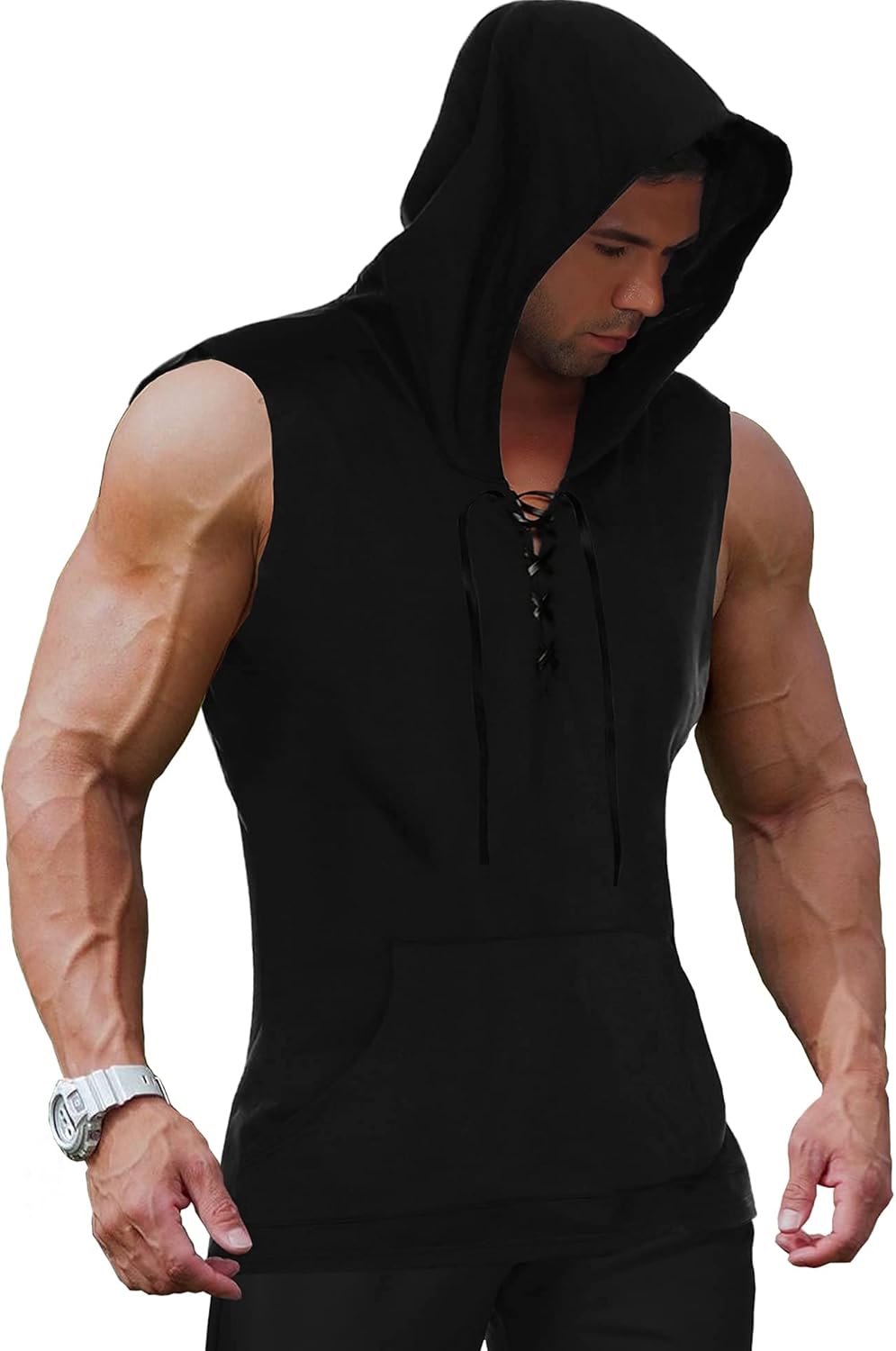 Buy COOFANDY Men's Workout Hooded Tank