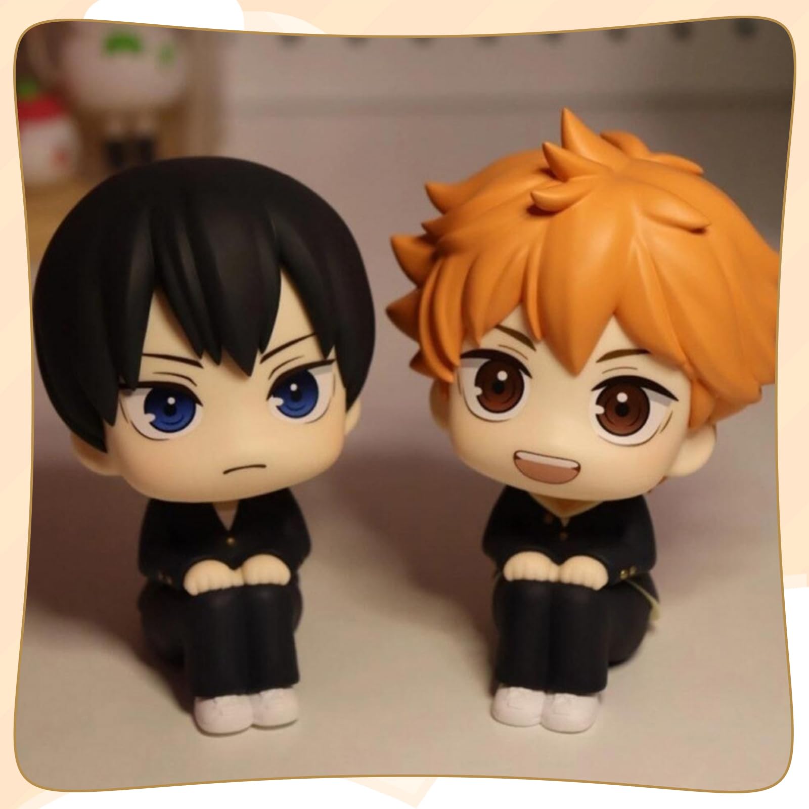 Haiikyuu Statua, Haiikyuu Modello, 2 Pezzi Desk Decor, Hiinata Shooyo e Tobiio Kageeyama Scultura, Anime Decorazione da Scrivania per Collezione, Regali per Gli Amici