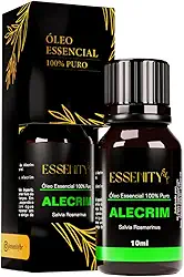 Óleo Essencial de Alecrim Premium 100% Puro – Foco e Memória, Alívio de Dores, Aromaterapia, Massagem 10ml – ESSENITY