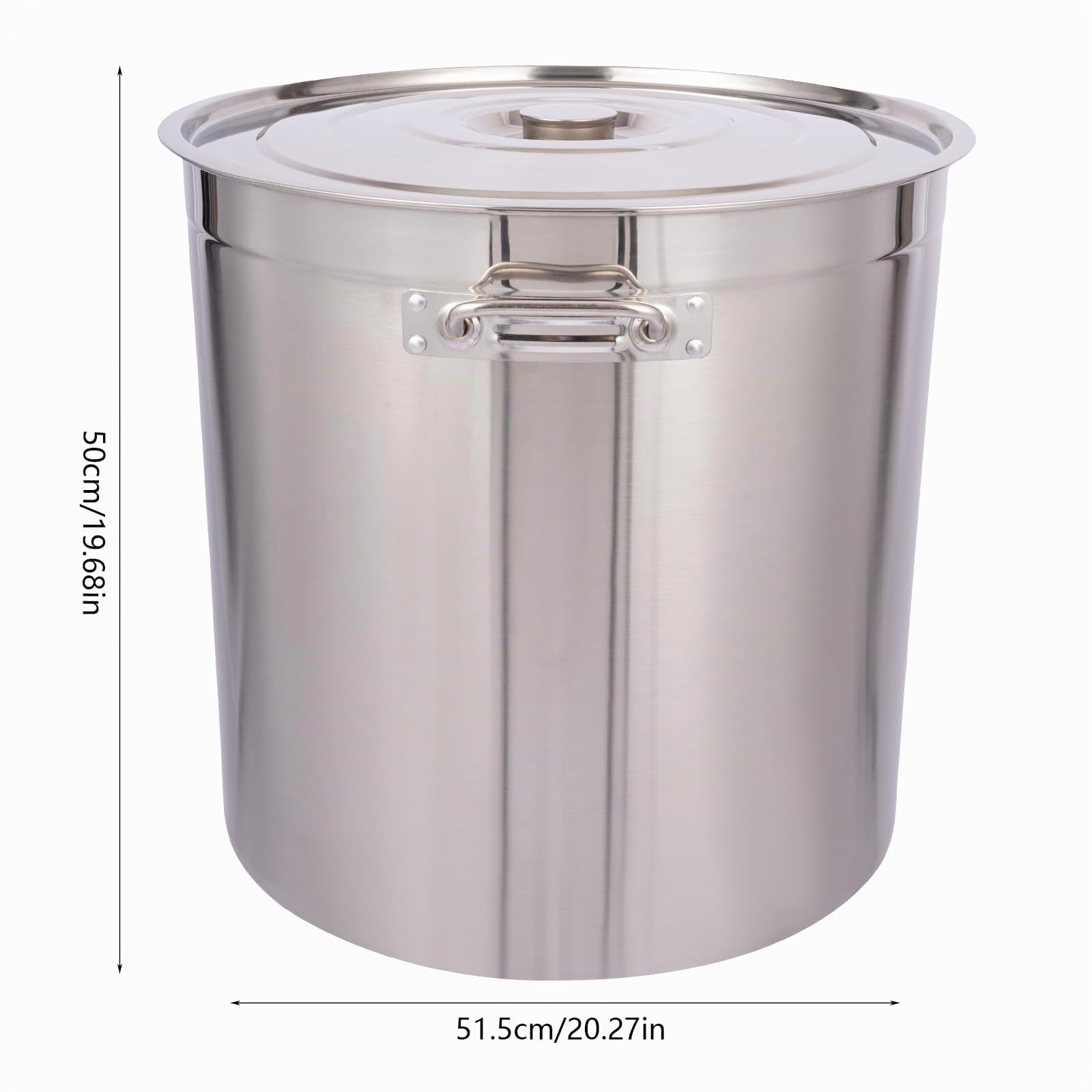 Olla de acero inoxidable 50/70/90L, sopera plateada con tapa, adecuada para cocinar, asar y mantener caliente en cocinas de gas y de inducción
