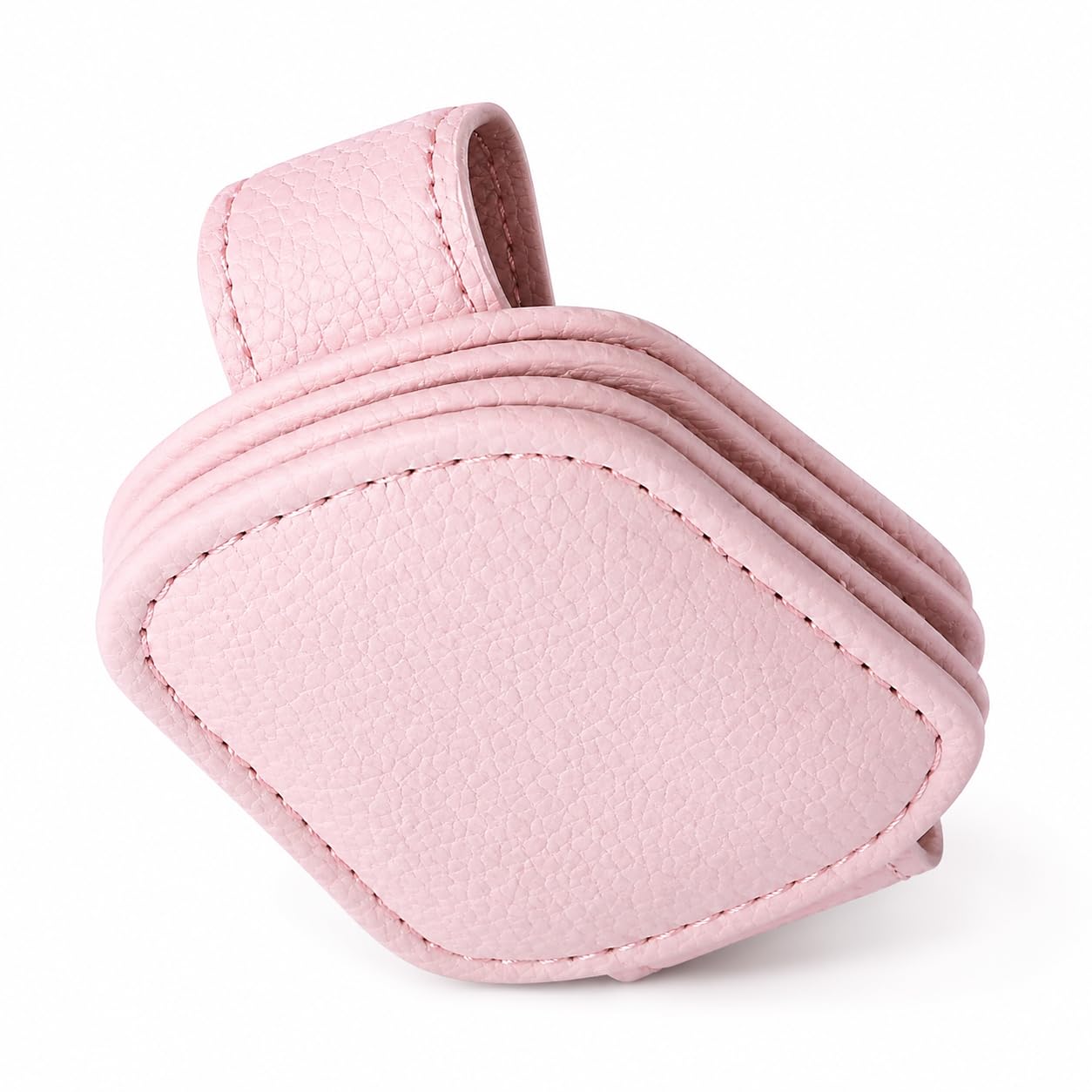 EUIUHCAS Magnetic Leather Sunglasses Holder for Audi Q2/Q2L/Q3/Q4/Q5/Q6/Q7/Q8/R8, Car Sun Visor Glasses Clip Organizer,Pink