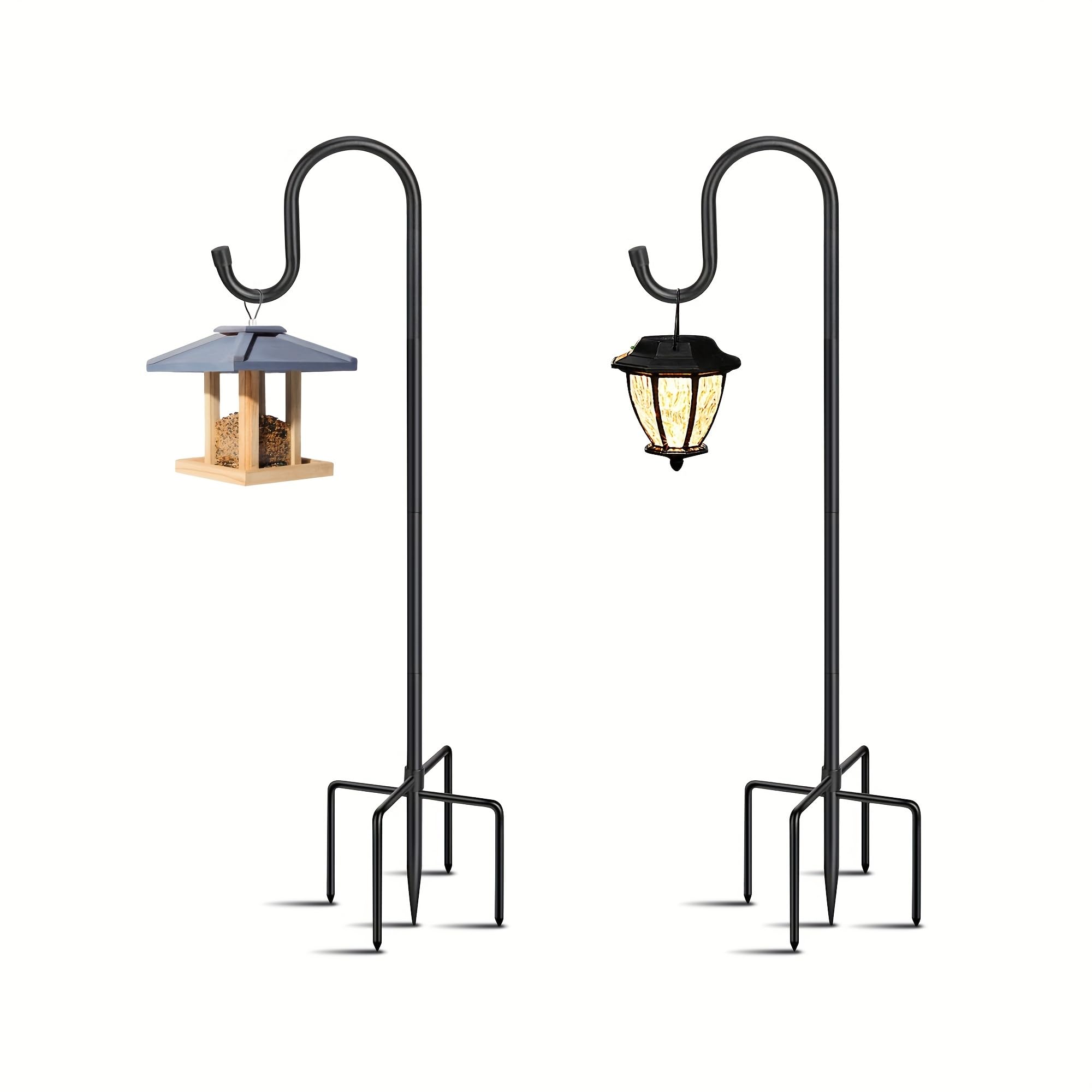 Crochets de berger en fer pour extérieur de 152 cm, suspensions stables, Lot de 2