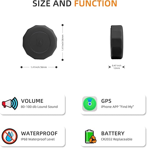 Miniatura 7 de Rastreador GPS para vehículos, sin suscripción, mini localizador GPS en tiempo real, funciona con Apple Find My (solo iOS), soporte adhesivo