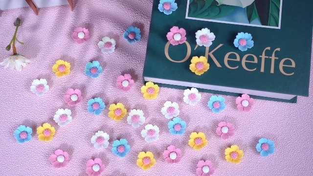 Imanes decorativos de flores 3D paquete 20 unidades miniatura 6