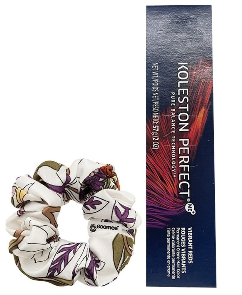 Koleston Perfect 44/65 Intense Medium Brown/Violet Red-Violet Permanent Hair Color | Koleston Perfect ME+ Hair Dye 2 Ounce and Goomee Scrunchie (Bundle)