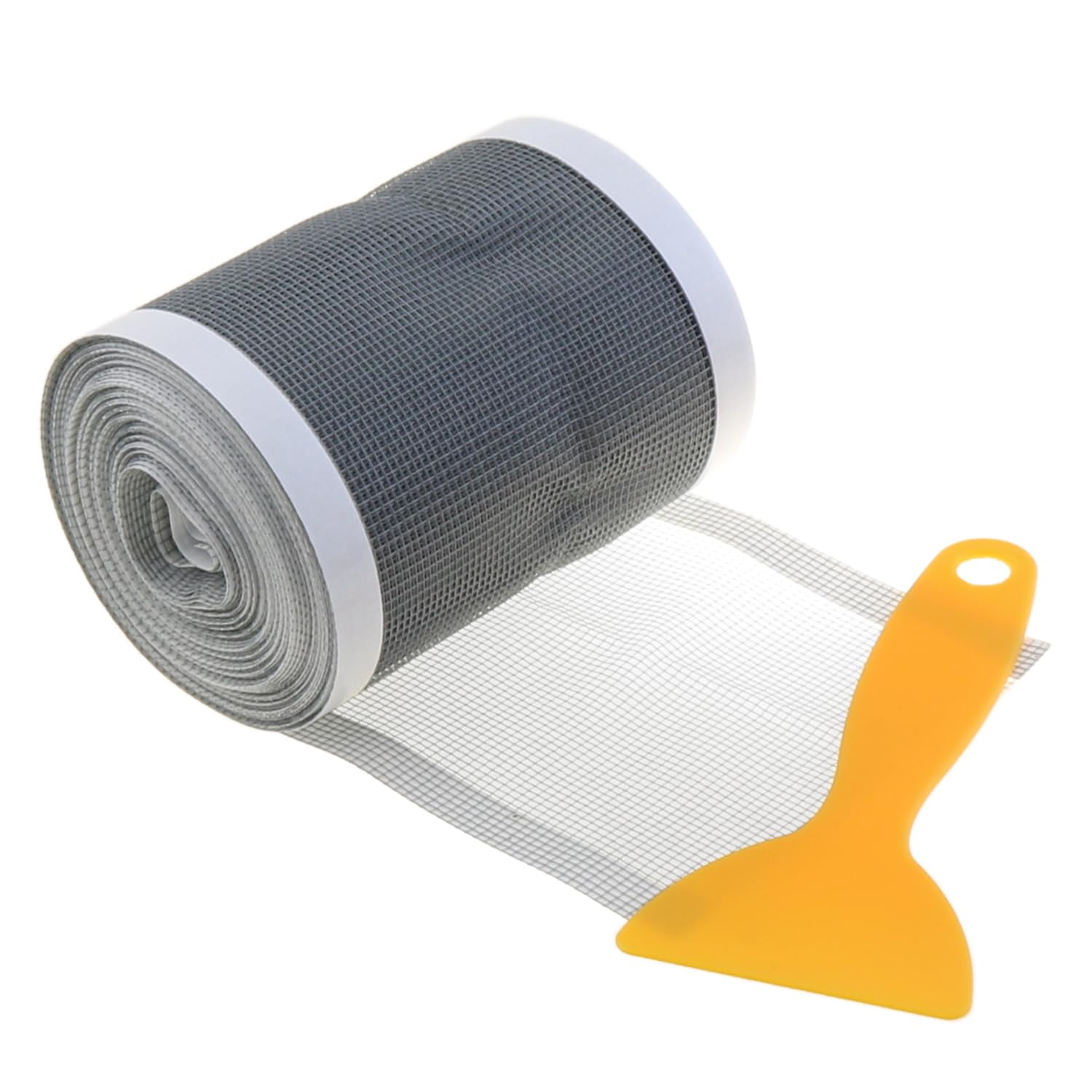 DGZZI Filtro de drenaje largo desechable de 10 cm x 10 m con cuchillo amarillo pequeño, cubierta de fontanería, accesorios de baño para cocinas, lavaderos, bañeras, fregaderos