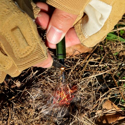 TONIFE Ferro Rod,Fire Starter Survival Tool,Fire Starting Kit,Suitable for Hiking,Camping,Outdoor Survival,Outdoor Survival Companion MT4202 (Plastic-Green) - image 4